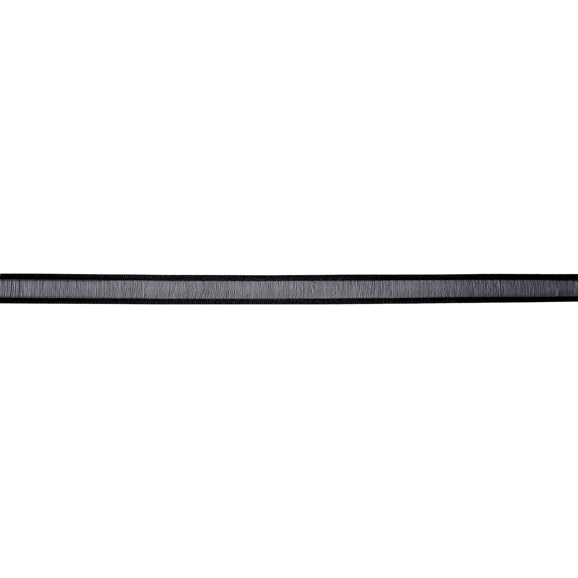 3/8'' x 7yd. Black Sheer Satin Ribbon by Celebrate It™